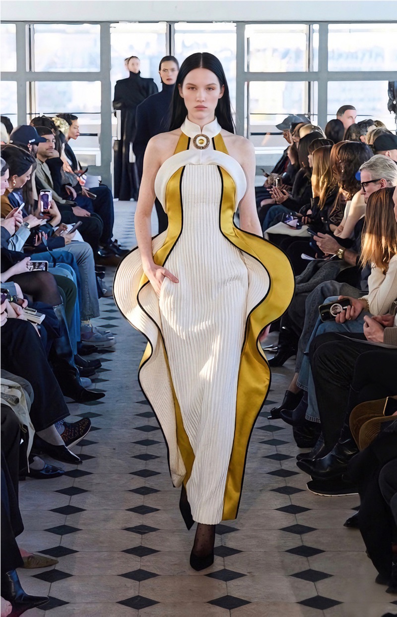 NOI collection development board fusing Vietnamese garments with Space Age geometry